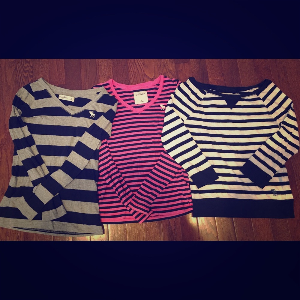 Abercrombie Kids lot of 3 striped t-shirts